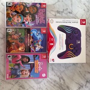 Nintendo Game Collection with Purple and Red Accents